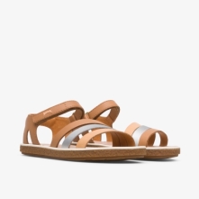 Camper Twins Sandals Silver / Light Coral - Kids Singapore WKEAEF-071